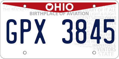 OH license plate GPX3845