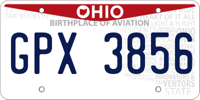OH license plate GPX3856