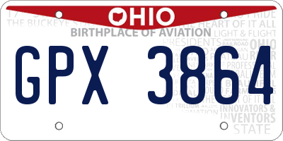 OH license plate GPX3864