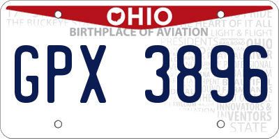 OH license plate GPX3896