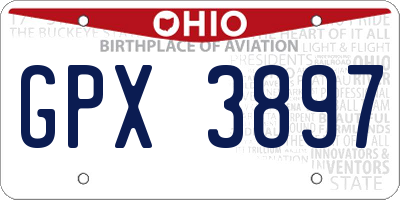 OH license plate GPX3897