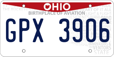 OH license plate GPX3906