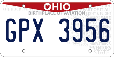 OH license plate GPX3956