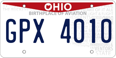 OH license plate GPX4010