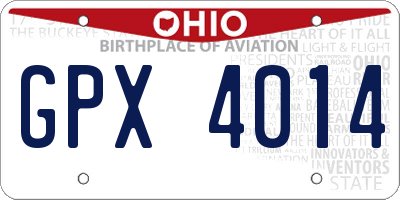 OH license plate GPX4014