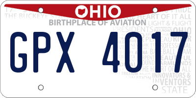 OH license plate GPX4017