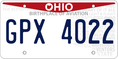OH license plate GPX4022