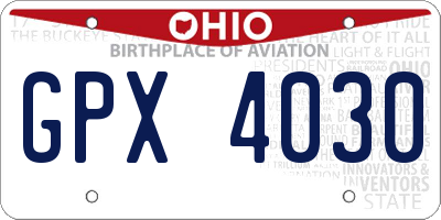OH license plate GPX4030