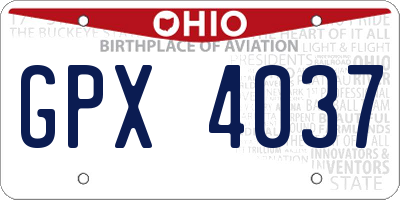 OH license plate GPX4037