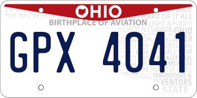 OH license plate GPX4041