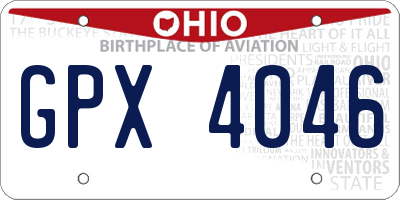 OH license plate GPX4046