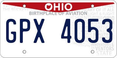 OH license plate GPX4053