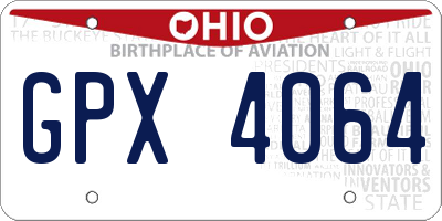 OH license plate GPX4064
