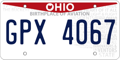OH license plate GPX4067