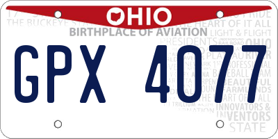 OH license plate GPX4077