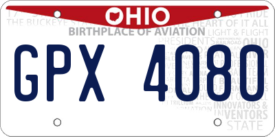 OH license plate GPX4080