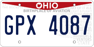 OH license plate GPX4087