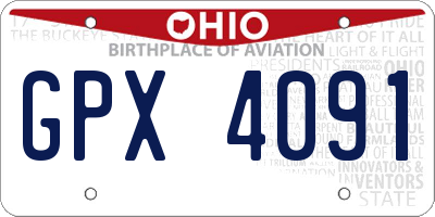 OH license plate GPX4091