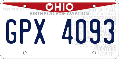 OH license plate GPX4093