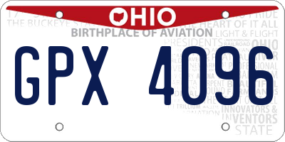 OH license plate GPX4096