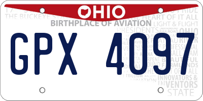 OH license plate GPX4097