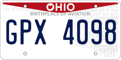 OH license plate GPX4098
