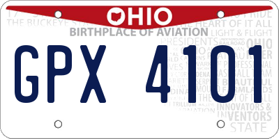 OH license plate GPX4101