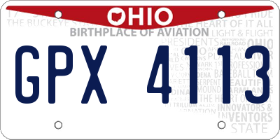 OH license plate GPX4113