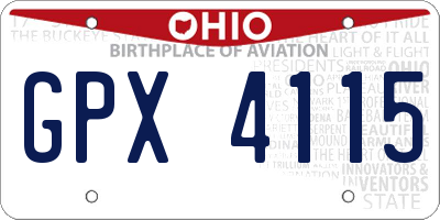 OH license plate GPX4115