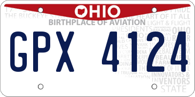 OH license plate GPX4124