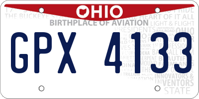 OH license plate GPX4133