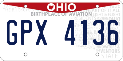 OH license plate GPX4136