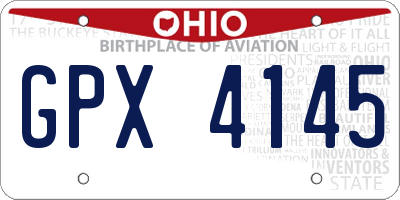 OH license plate GPX4145