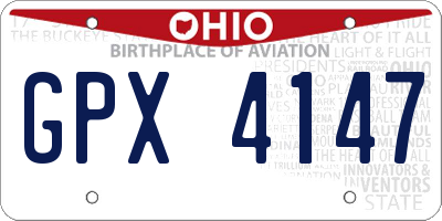 OH license plate GPX4147
