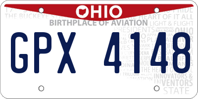 OH license plate GPX4148