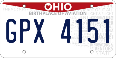 OH license plate GPX4151
