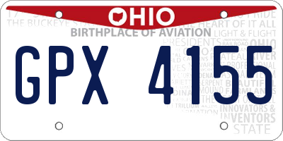 OH license plate GPX4155