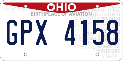 OH license plate GPX4158