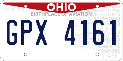 OH license plate GPX4161