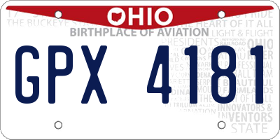 OH license plate GPX4181
