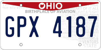 OH license plate GPX4187