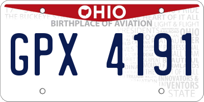 OH license plate GPX4191