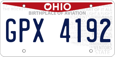 OH license plate GPX4192