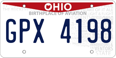 OH license plate GPX4198