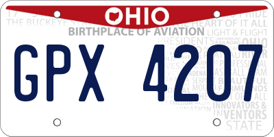 OH license plate GPX4207