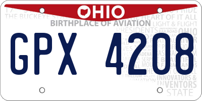 OH license plate GPX4208