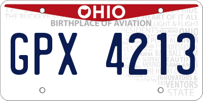 OH license plate GPX4213