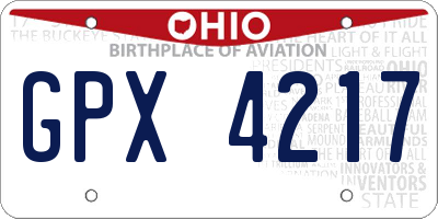 OH license plate GPX4217