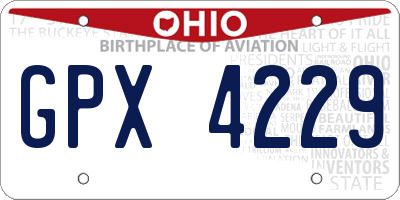 OH license plate GPX4229