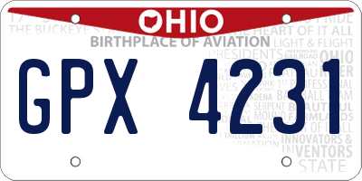 OH license plate GPX4231